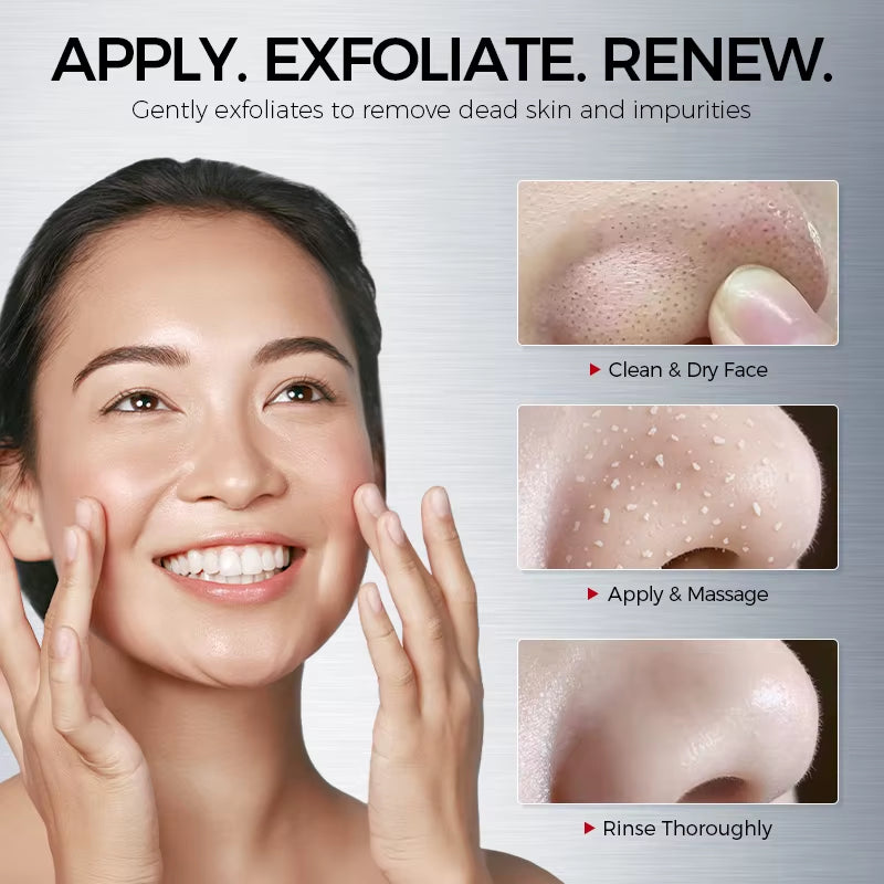 Exfoliating Gel Face：Peeling Gentle Deep Cleaning Dead Skin Remover Brightening Hydrating Niacinamide Pore Refining 200G