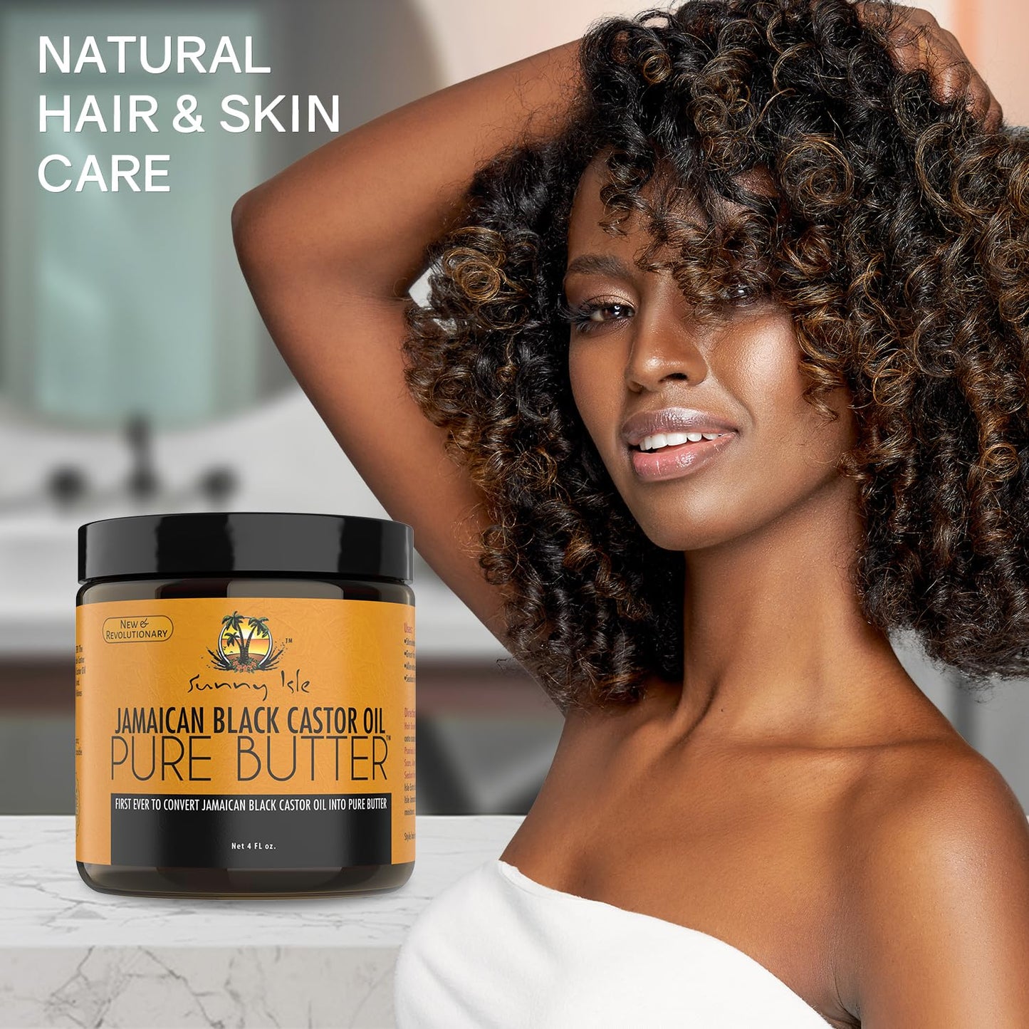 Jamaican Black Castor Oil Pure Butter - Natural Moisturizing for Dry Skin & Hair - 4Oz