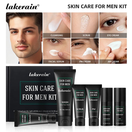Skincare Kit for Men Deep Cleaning Face Wash Oil Control Hydrating Moisturizer Firming Treatment