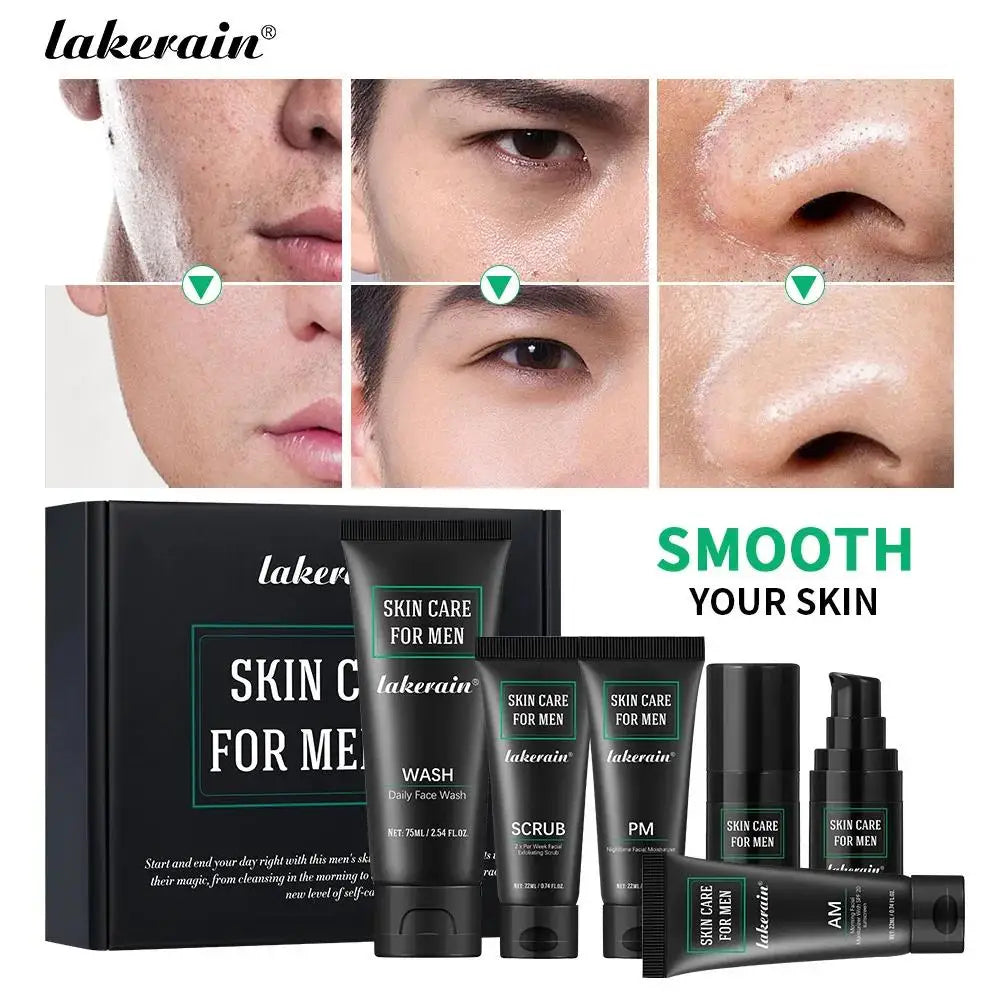 Skincare Kit for Men Deep Cleaning Face Wash Oil Control Hydrating Moisturizer Firming Treatment