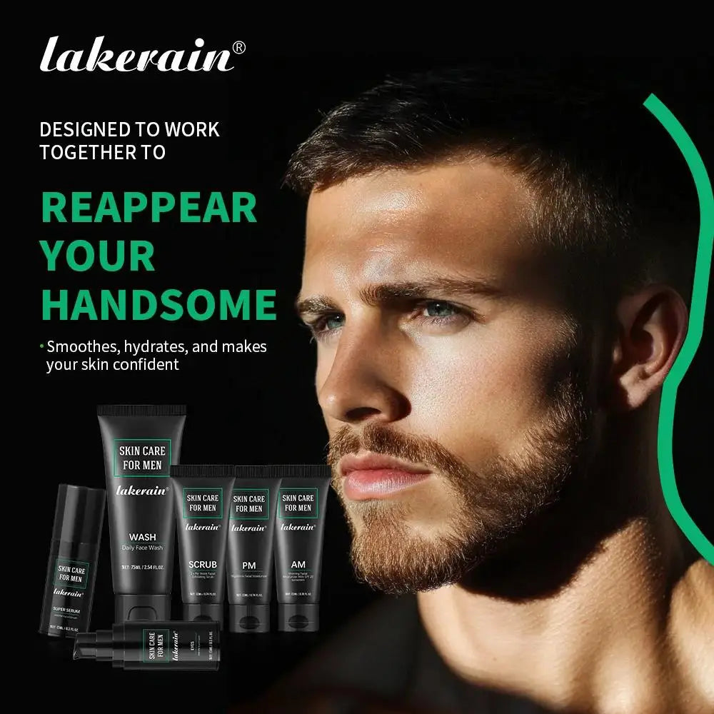 Skincare Kit for Men Deep Cleaning Face Wash Oil Control Hydrating Moisturizer Firming Treatment
