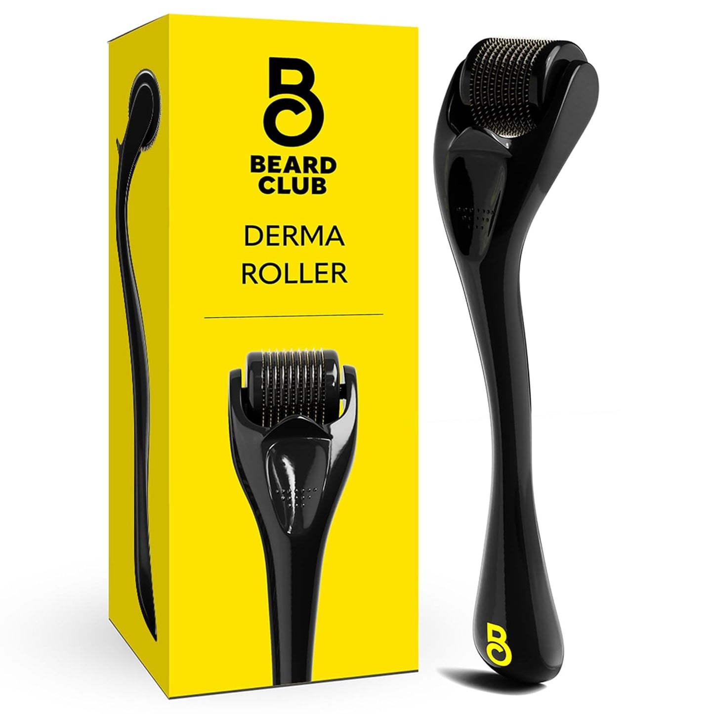 Derma Roller for Face, Body and Scalp - Microneedling for Men and Women with 540 Titanium Microneedles - Beard Roller & Micro Needling Scalp Hair - Black