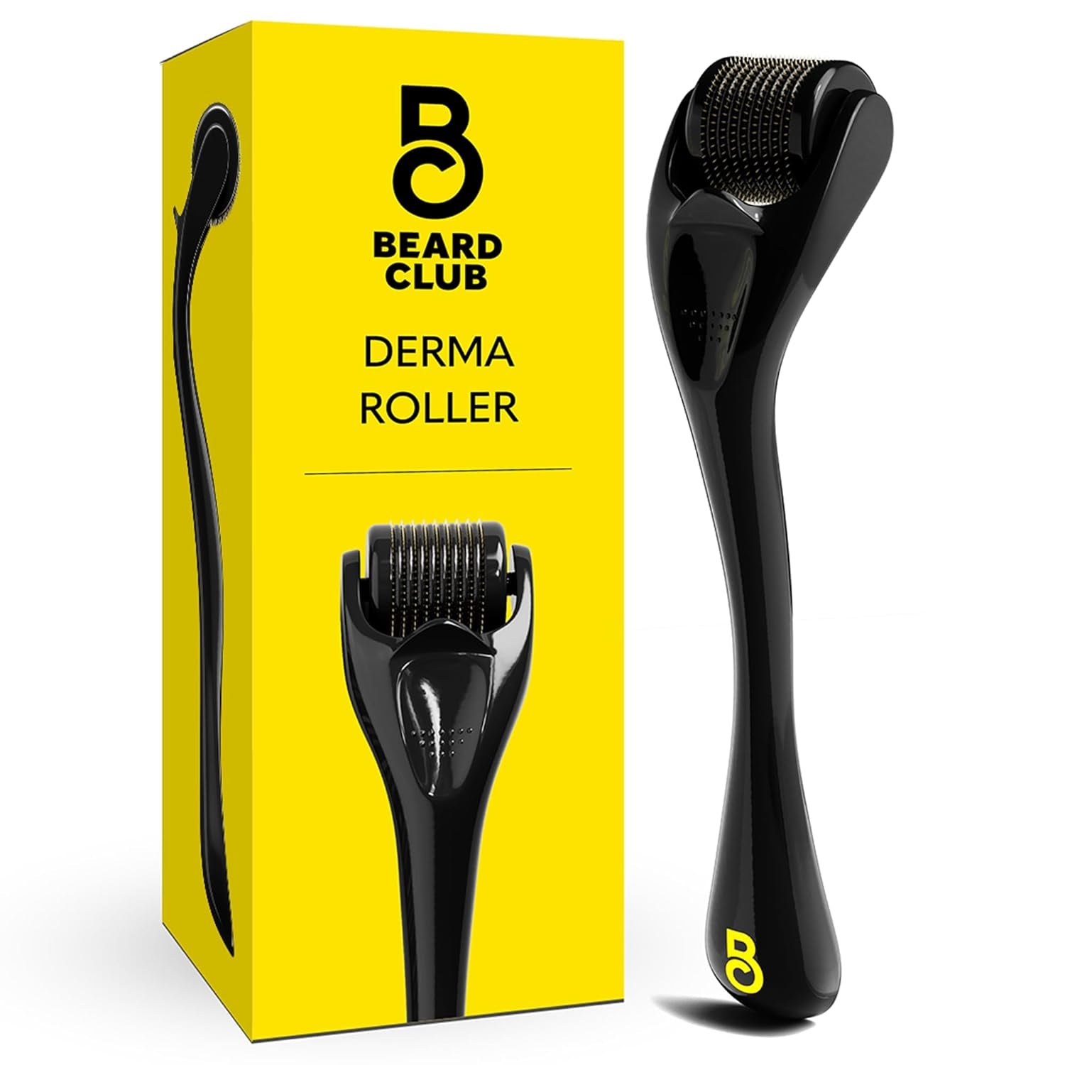 Derma Roller for Face, Body and Scalp - Microneedling for Men and Women with 540 Titanium Microneedles - Beard Roller & Micro Needling Scalp Hair - Black