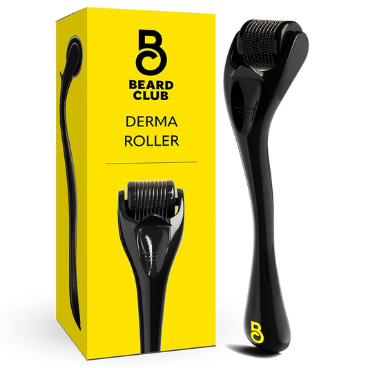 Derma Roller for Face, Body and Scalp - Microneedling for Men and Women with 540 Titanium Microneedles - Beard Roller & Micro Needling Scalp Hair - Black